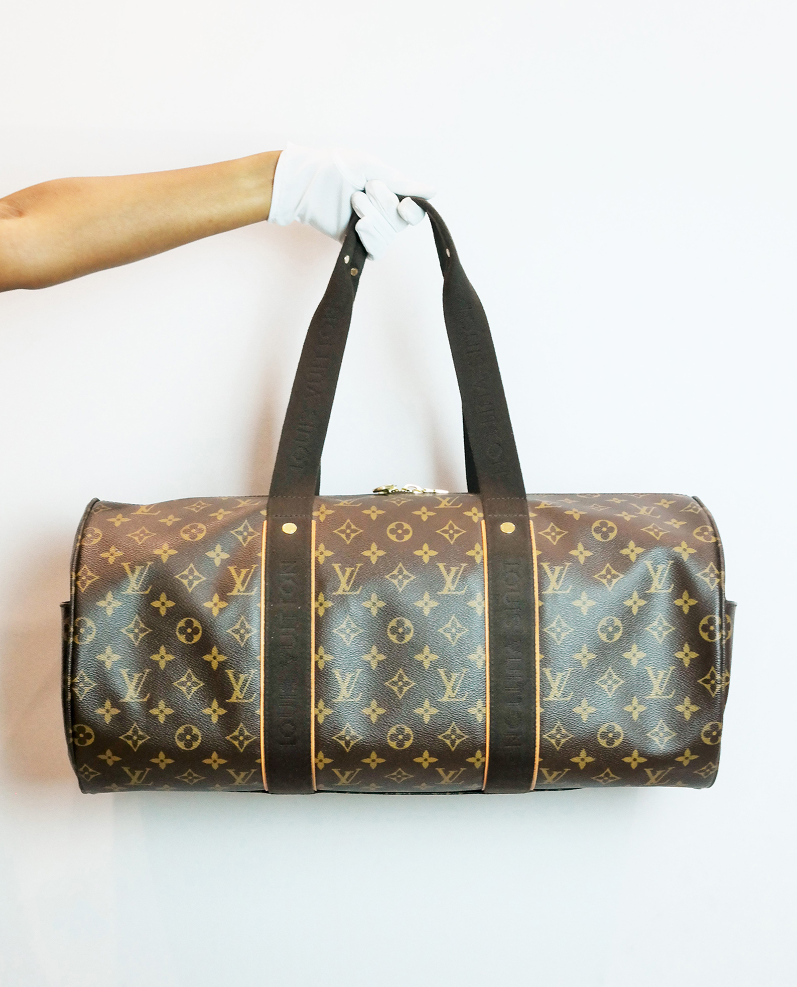 Beaubourg Sporty Duffle, &pound;600, Handbags, Brown, Canvas, Back view